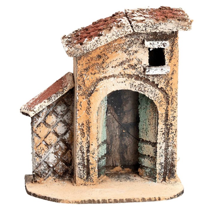 Neapolitan house with arch and sloping roof cm 9.5x6x10 h