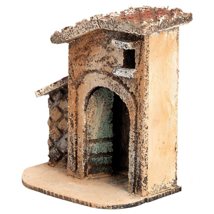 Casa napolitana con arco y techo inclinado cm 9,5x6x10 h
