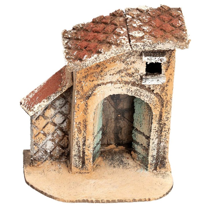 Neapolitan house with arch and sloping roof cm 9.5x6x10 h