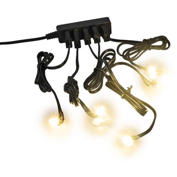 Kit 5 luces LED de color blanco cálido con fuente de