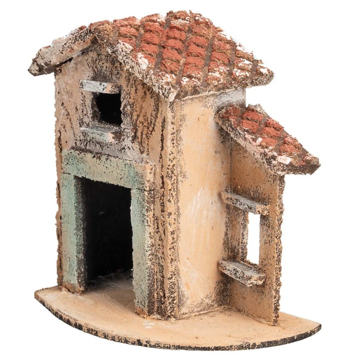 Casa napolitana con puerta y ventana cm 11,6x7x11,3 h