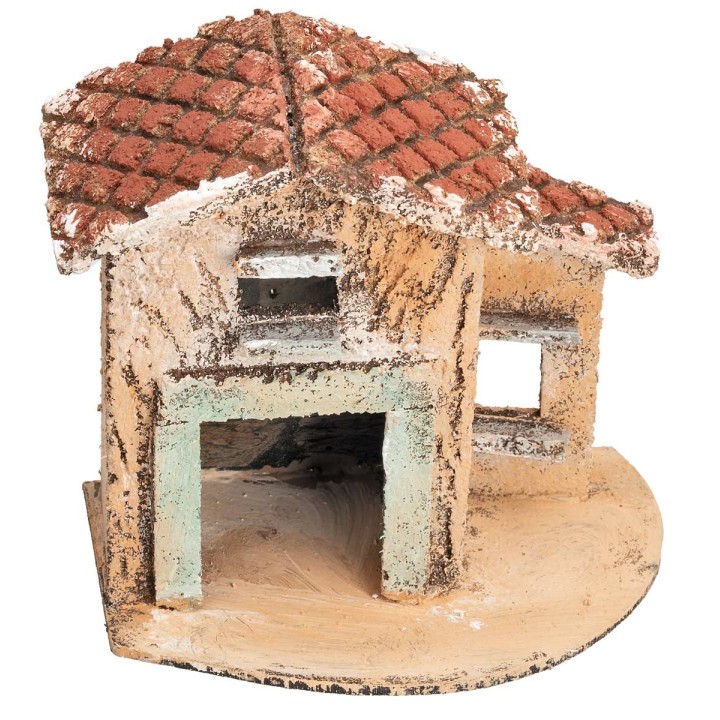 Casa napoletana con portone e finestra cm 11,6x7x11,3 h