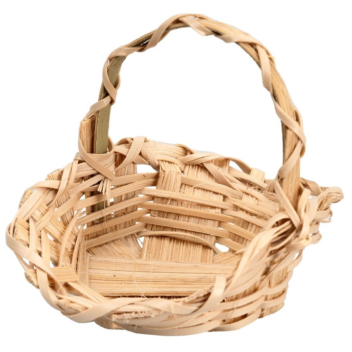 Wicker basket with handle cm 7.4x4.7x6.4 h