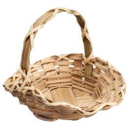 Wicker basket with handle cm 7.4x4.7x6.4 h