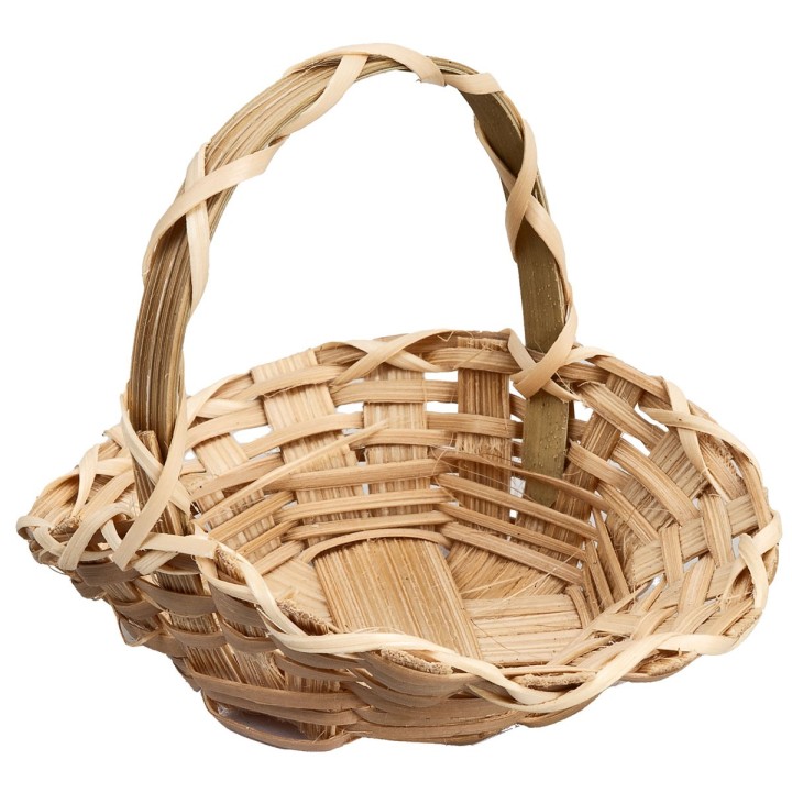 Wicker basket with handle cm 7.4x4.7x6.4 h