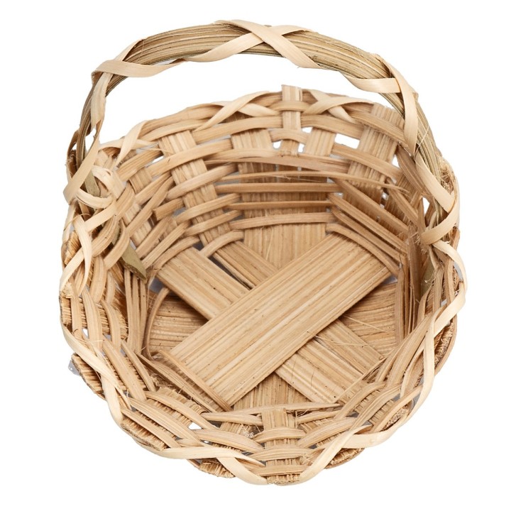 Wicker basket with handle cm 7.4x4.7x6.4 h