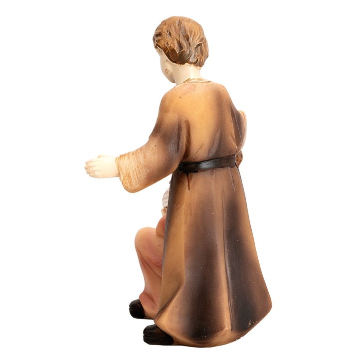 Bambini con gallina serie 12 cm in resina