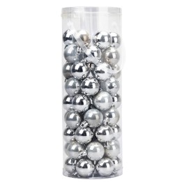 Set of 54 silver balls ø 3.8 cm for Christmas tree