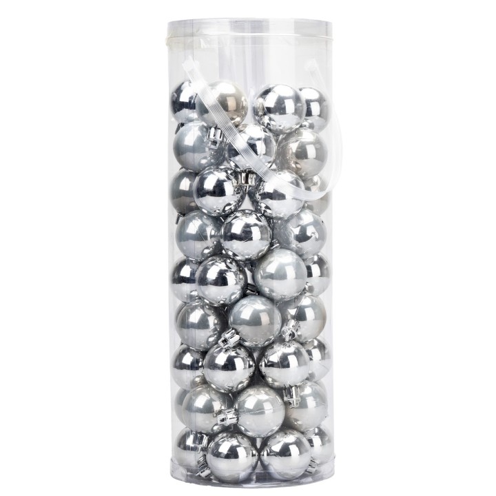 Set 54 bolas de plata ø 3,8 cm para árbol de Navidad
