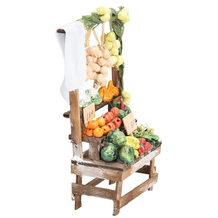 Banco con frutta e ortaggi vari cm 8,8x5x17 h