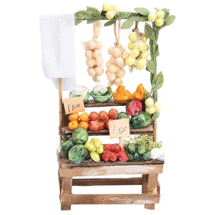 Puesto con frutas y varios vegetales cm 8,8x5x17 h