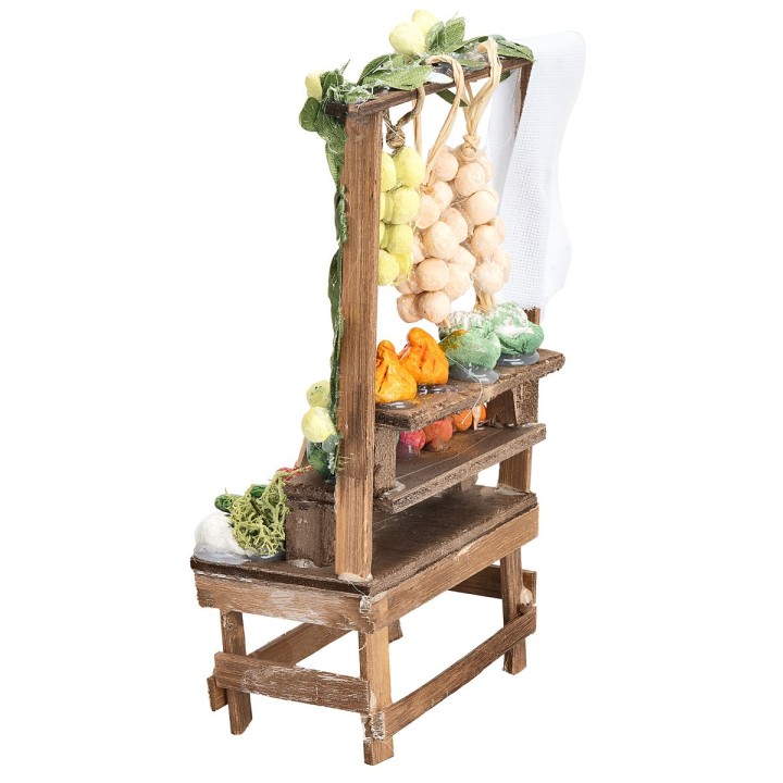 Banco con frutta e ortaggi vari cm 8,8x5x17 h