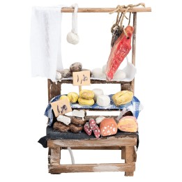 Banco con salumi, prosciutti e formaggi cm 9x5x17 h