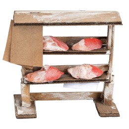 Wooden shelf with meat cm 10.3x5.7x10.2 h