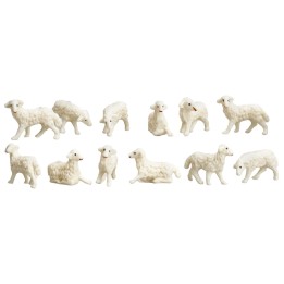 Set 12 pecore in pvc serie Euromarchi per statue da 4 cm