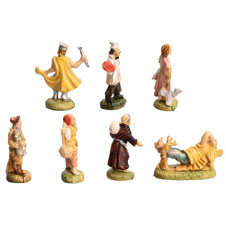 Set of 7 statuettes 4 cm Euromarchi