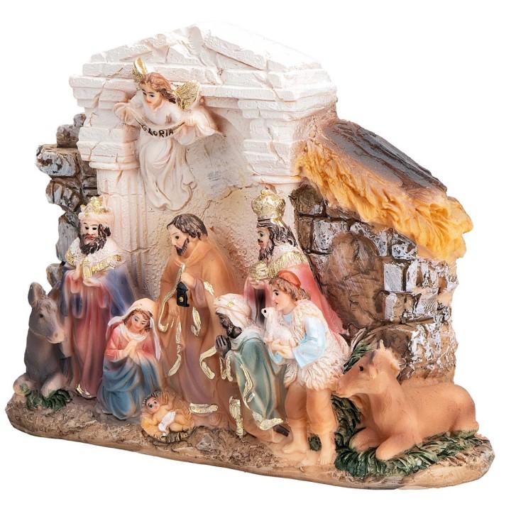 Natività in resina in blocco 15x4x12
