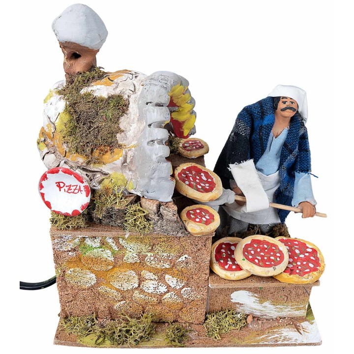 Pizzero con horno 14 cm en movimiento con luz funcionando