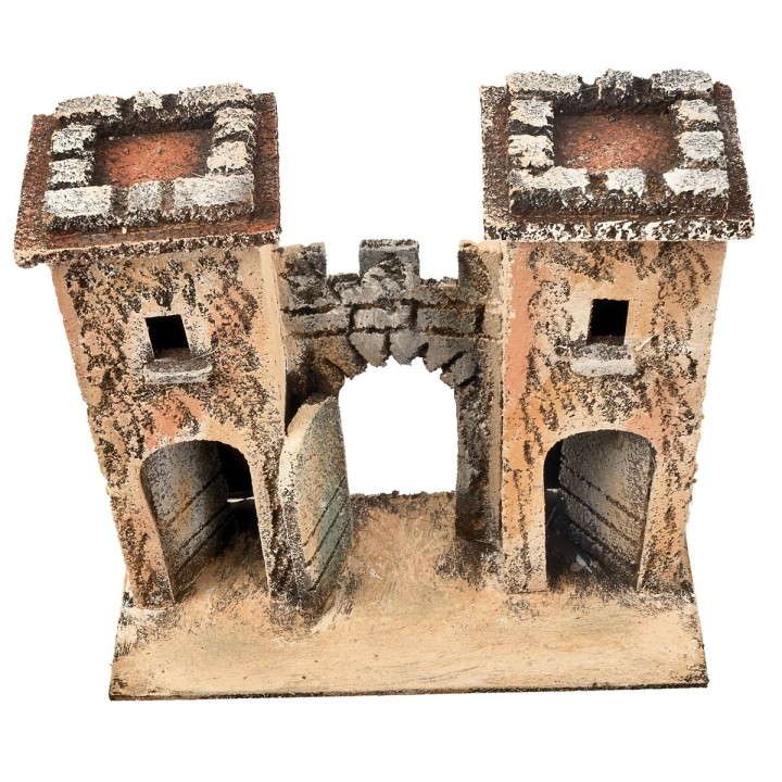 Arco napolitano fortificado con torres cm 16,7x7,5x15 h