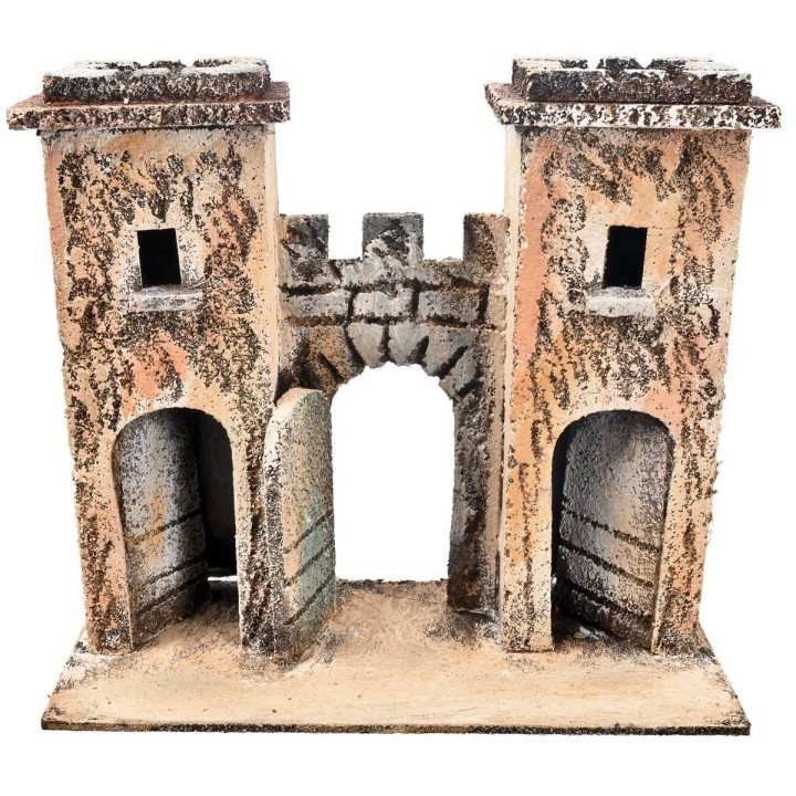 Arco napolitano fortificado con torres cm 16,7x7,5x15 h