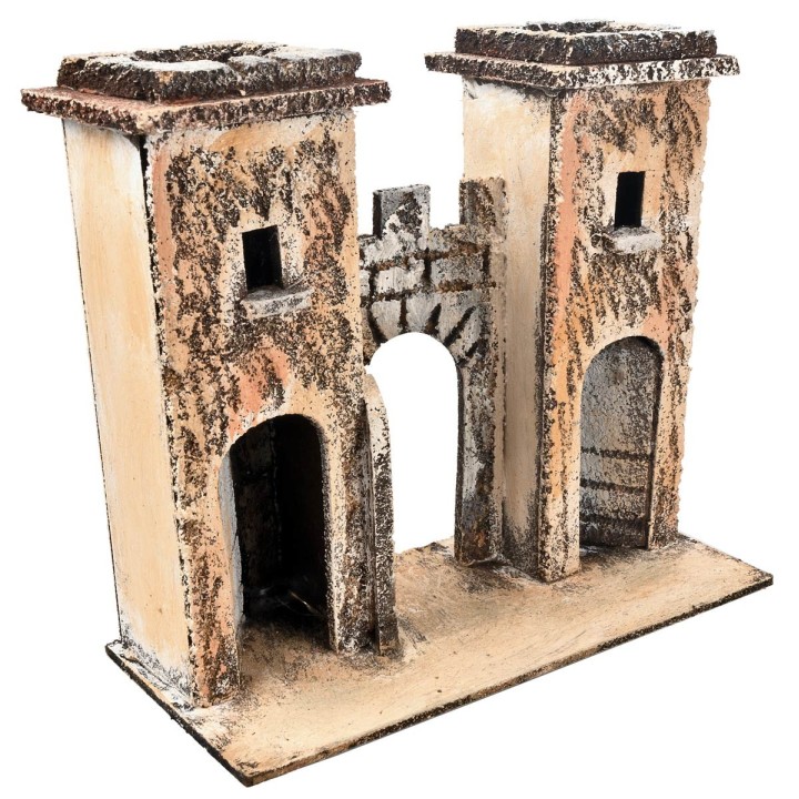Arco napolitano fortificado con torres cm 16,7x7,5x15 h