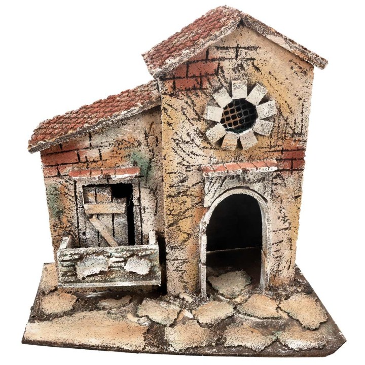 Casa napoletana con finestra circolare cm 26x16,2x24,5 h