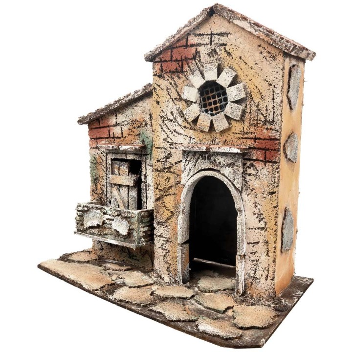 Casa napolitana con ventana circular cm 26x16,2x24,5 h