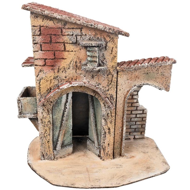 Casa napolitana con pórtico cm 25,5x16,2x26,5 h
