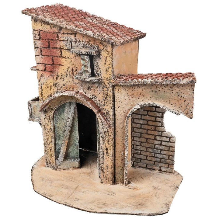 Casa napolitana con pórtico cm 25,5x16,2x26,5 h