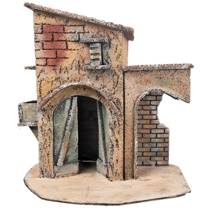 Neapolitan house with portico cm 25.5x16.2x26.5 h