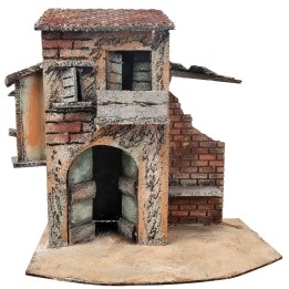 Neapolitan house with damaged wall cm 25x16.2x27 h