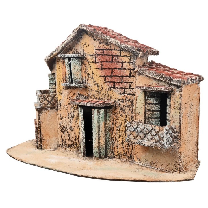 Neapolitan house with two balconies cm 34x17.5x22 h