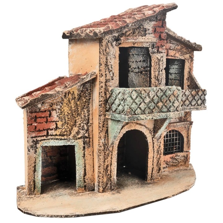 Casa napoletana a due piani con grata cm 28x13x23 h