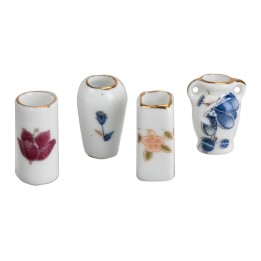 Set 4 vasi in ceramica h 2,4 cm