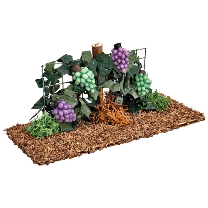 Viñedo con uva negra y blanca cm 11x5x5 h