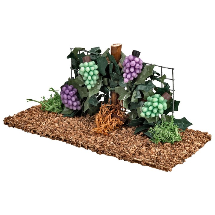 Vigneto con uva nera e bianca cm 11x5x5 h