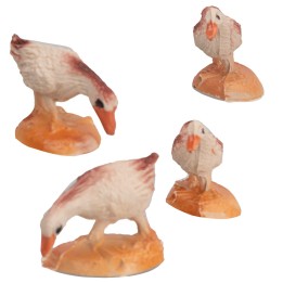 Set of 4 geese in PVC for 6-8 cm statues