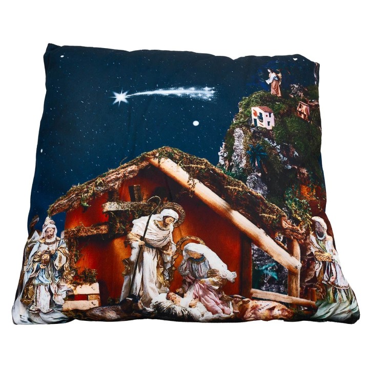 Cojín Navideño con belén y luz funcional
