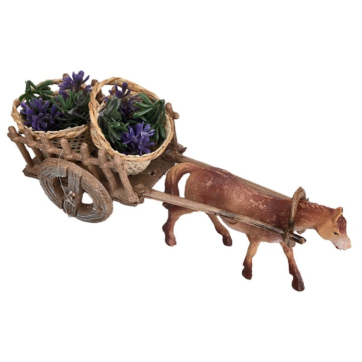 Horse with cart and baskets of lavender