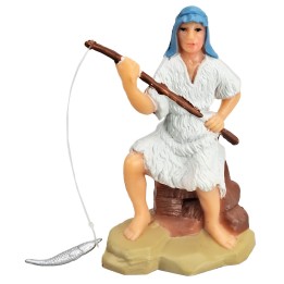 Pescatore con canna serie 8 cm