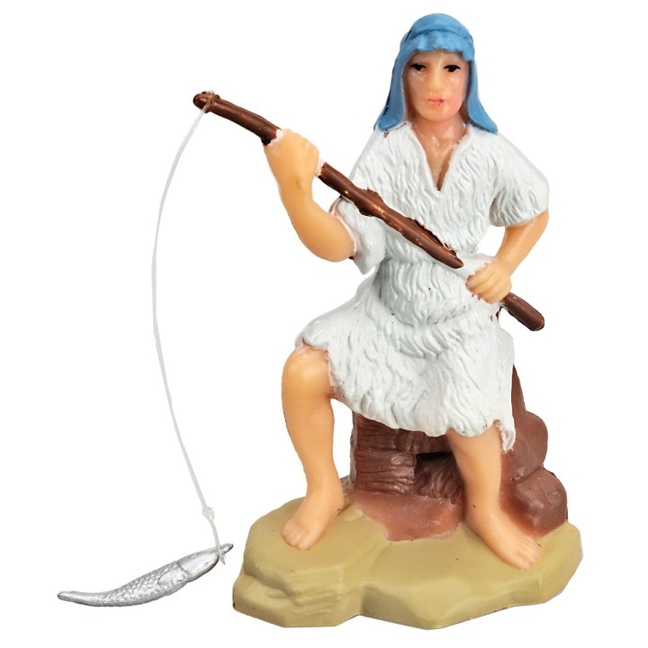 Fisherman with rod series 8 cm