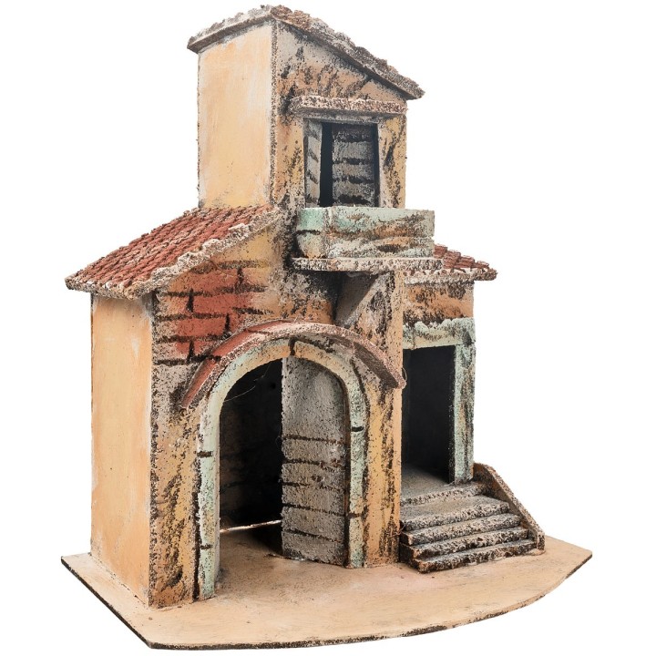 Neapolitan house with raised door cm 26.5x15.7x14.5 h.