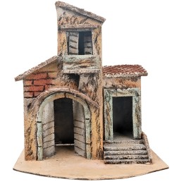 Neapolitan house with raised door cm 26.5x15.7x14.5 h.
