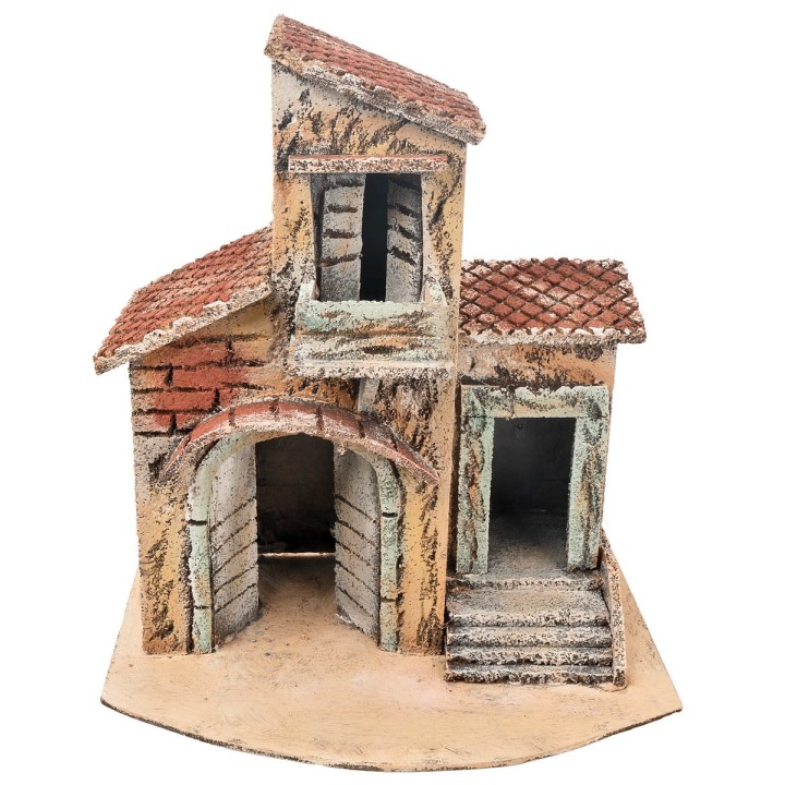 Neapolitan house with raised door cm 26.5x15.7x14.5 h.