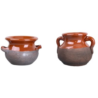 Set de 2 ánforas envejecidas de 4-5 cm