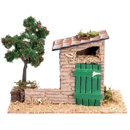 Jardín con cobertizo y manzano cm 17,5x8,5x13 h