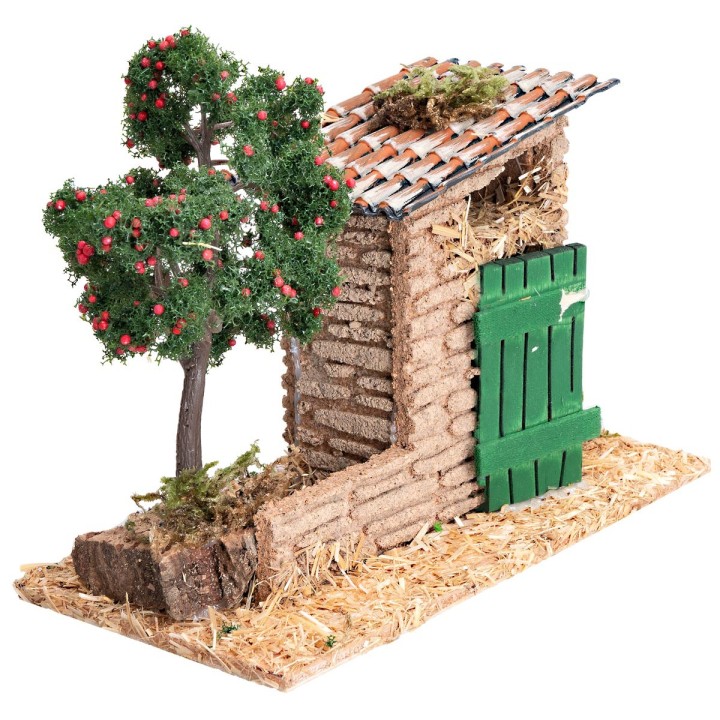 Garden with storage and apple tree cm 17.5x8.5x13 h