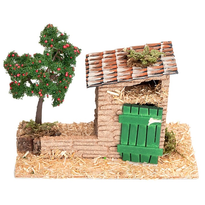 Garden with storage and apple tree cm 17.5x8.5x13 h