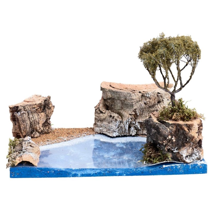 Marine landscape with islet 19x14.5x13 cm h