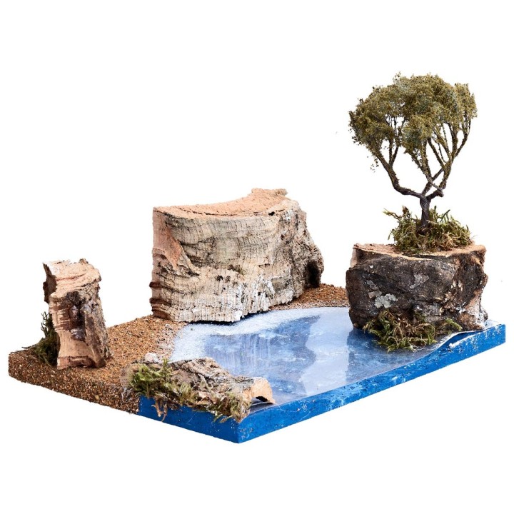 Marine landscape with islet 19x14.5x13 cm h
